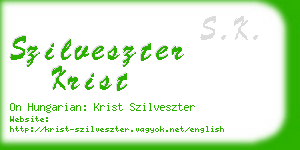 szilveszter krist business card